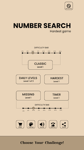 Android application Number Search - Hardest Game screenshort