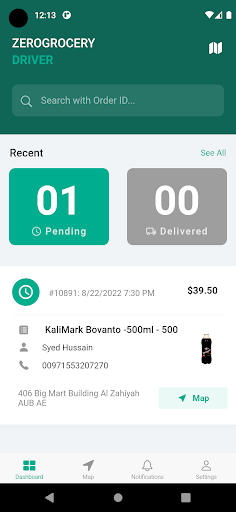 Zero Grocery Driver Screen 2