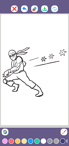Ninja Coloring Pages Screen 2