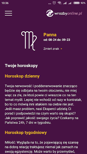 Horoskop dzienny Wróżby Online Screen 3