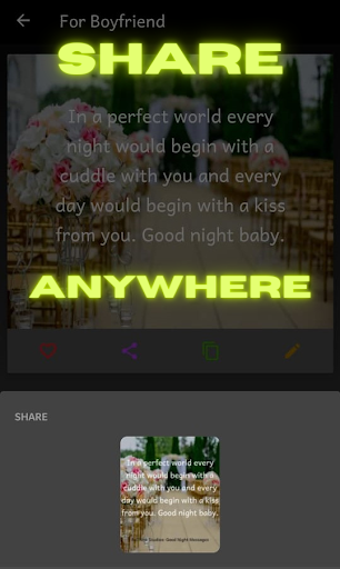 Android application Romantic Good Night Messages screenshort