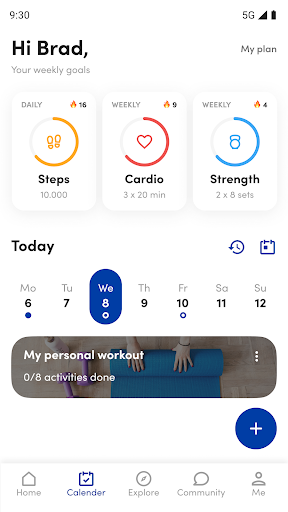 Android application 040FIT screenshort