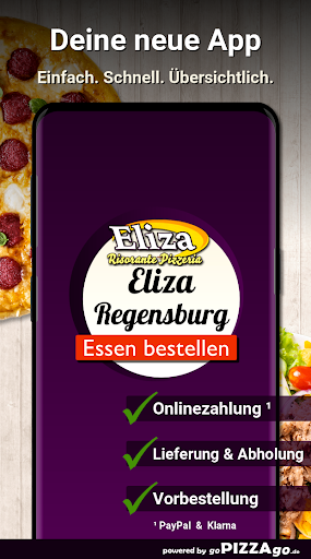 Android application Pizzeria Eliza Regensburg screenshort