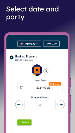 Plannera Restaurant Bookings Screen 2