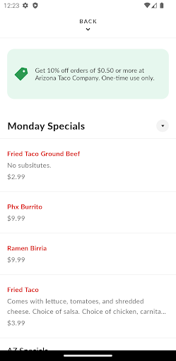 Arizona Taco Company Screen 3