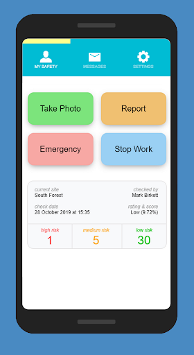 My Safety MOBILE Screen 2