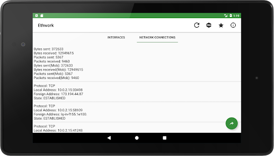 Ethwork: Netstat GUI Tangkapan layar