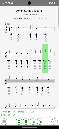 Android application Clarinet Tabs screenshort