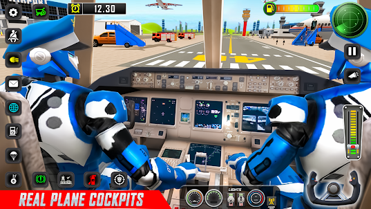 로봇 비행기 조종사 게임 3D