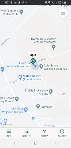 Patrol GPS monitoring i sterow Screen 2