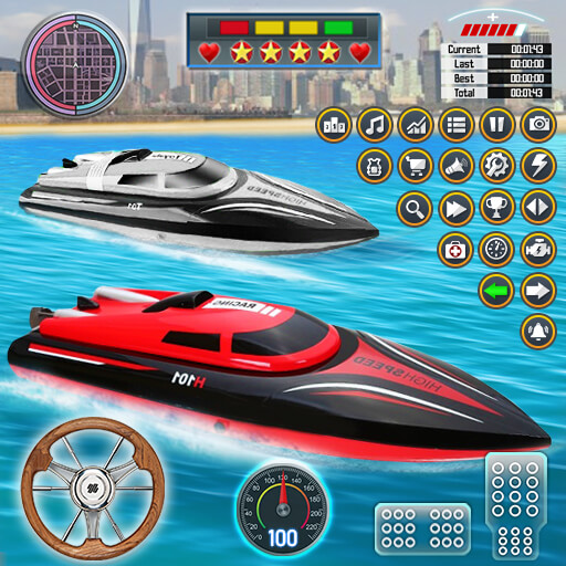 Race Boat Simulator - 3D Stunt Racing Driving Ship in Ocean for