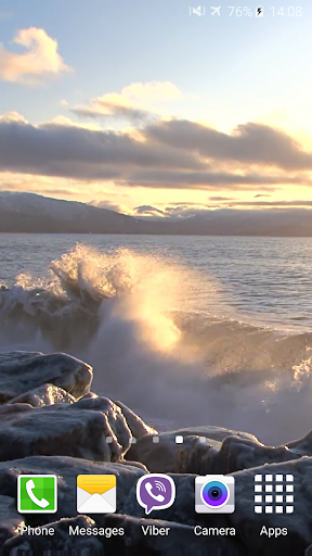 Waves on Rocks Video Wallpaper Screen 2