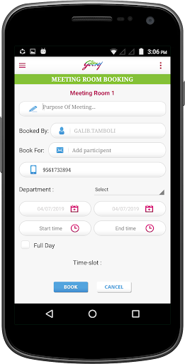 Jersey Meeting Room Booking Screen 3