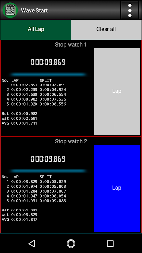 MultiStopwatchDX byNSDev Screen 2