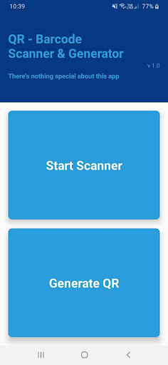 Android application QR - Barcode Scanner & Generat screenshort