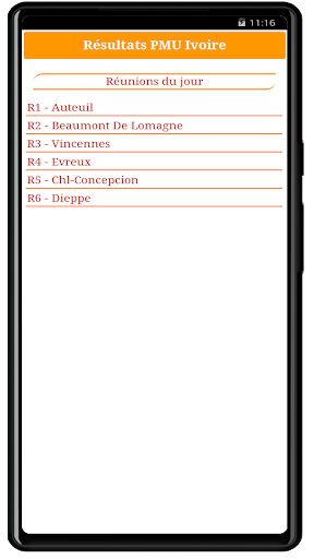 Résultat PMU Ivoire Screen 3