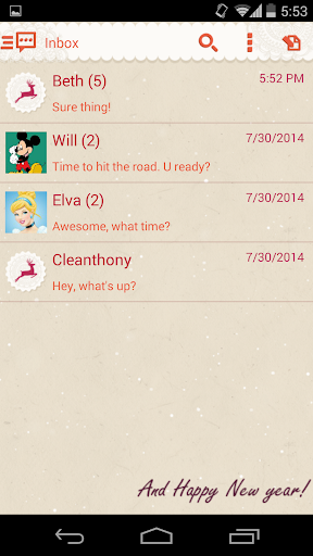 Handcent 6 Skin(christmas2014) Screen 2