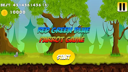 Red Green Blue Parrot Game 3d