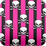 black and pink skull wallpaper icon