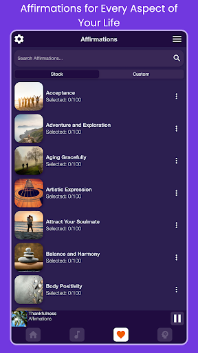 Screenshot of ReliefMix Affirmations & Sound