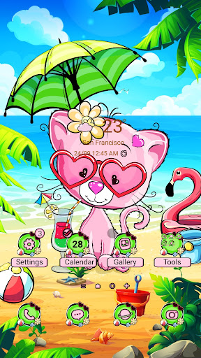 Android application Happy Summer Cat - Wallpaper screenshort