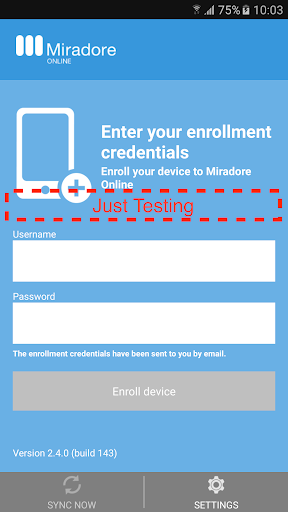 Android application DCMGlobal testing screenshort