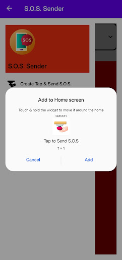 Android application S.O.S. Sender screenshort