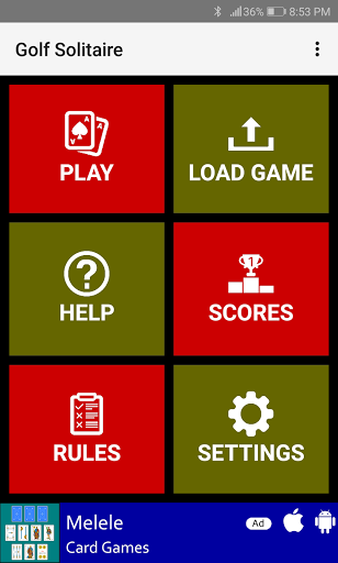 Android application Golf Solitaire screenshort
