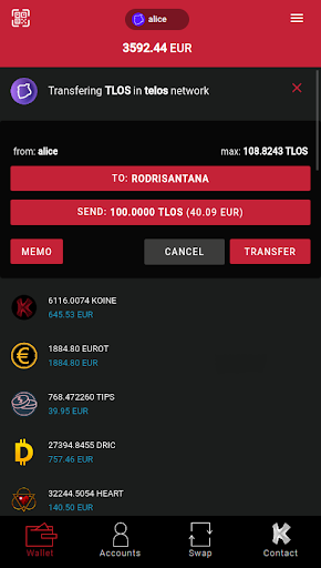 Kwallet (Koinonos.io) Screen 2