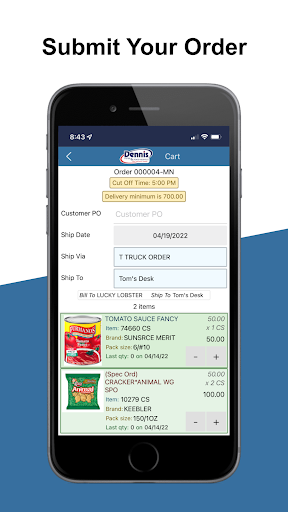 Dennis Food Service Screen 3