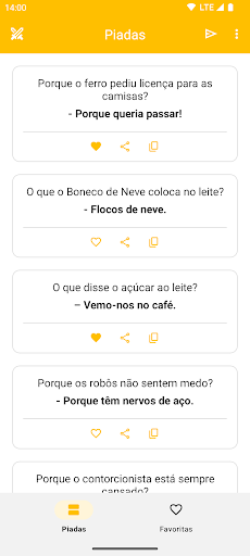 Android application Piadas screenshort