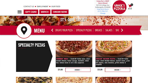 Android application Greek's Pizzeria screenshort