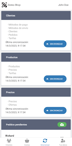 Ebasnet Salesman - Preventa Screen 2