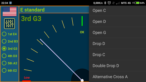G-tune. Guitar Fine Tuner Screen 2