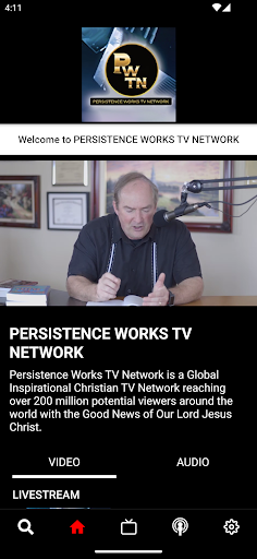 Android application PERSISTENCE WORKS TV NETWORK screenshort