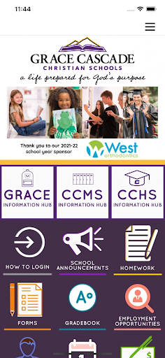 Android application Grace Cascade Christian School screenshort