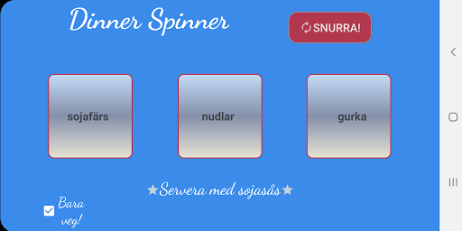 DinnerSpinner Screen 2
