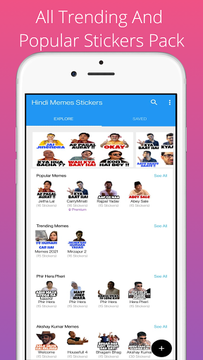 Android application Hindi Memes Stickers - Hera Ph screenshort
