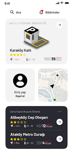 Android application Parkera - Otopark Bul screenshort