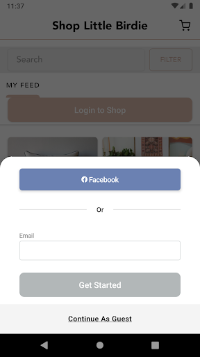 Android application Shop Little Birdie screenshort
