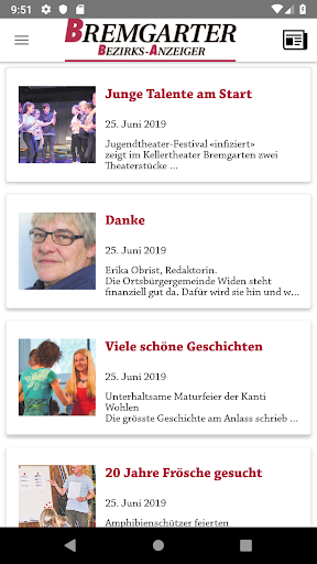 Android application Bremgarter Bezirks Anzeiger screenshort