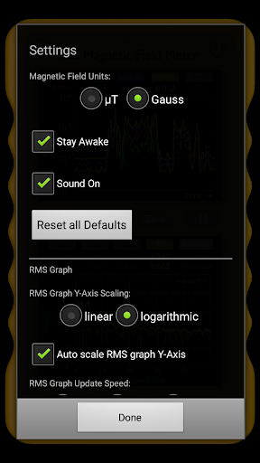 Screenshot of AC Magnetic Field Meter
