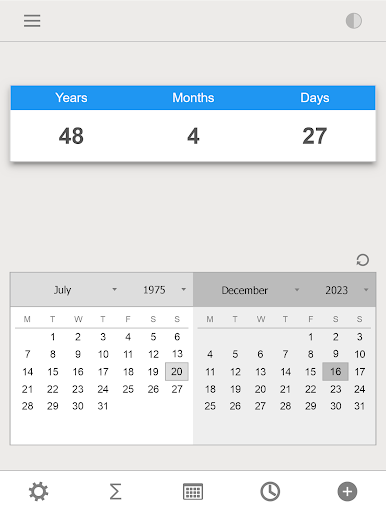 Screenshot of Age Calculator: Date of Birth