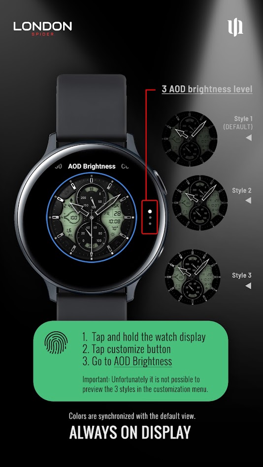 #6. S4U Spider Hybrid watch face (Android) 作者: styles4you