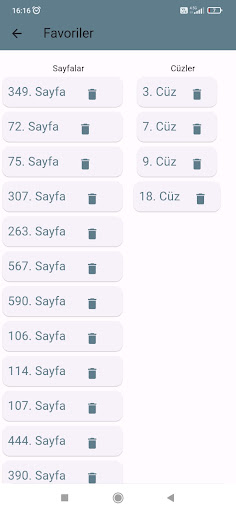 Android application Hafızlığını Test Et screenshort
