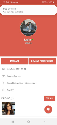 Divorced Dating Site - BOL Screen 2