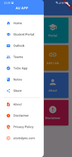 AU App (All University Portal) Screen 2