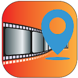 Geotagging app -location on picture photo stamp icon