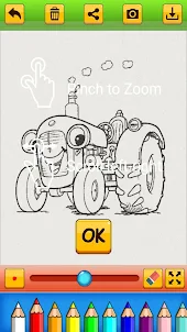 Coloring Tractor Vehicles