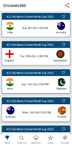 Android application CricStats360 screenshort